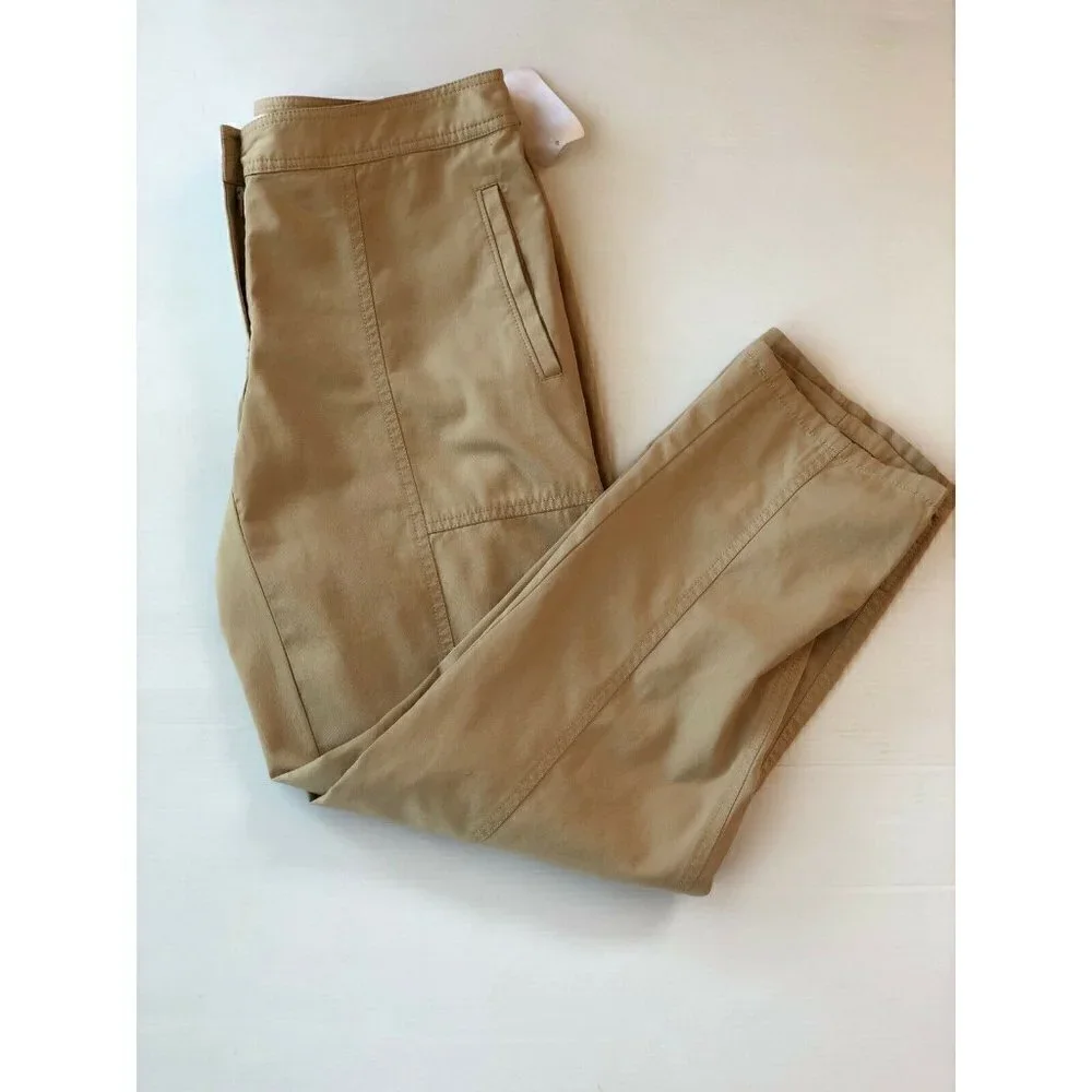 $229 Nordstrom Signature Women's Crop Pants Beige Cement Size 4 NWOT - Picture 10 of 16